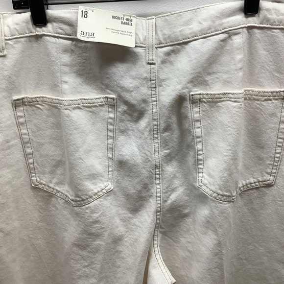 a.n.a Size 18 Ecru Highest Rise Barrel Pants. New With Tags - Picture 6 of 9